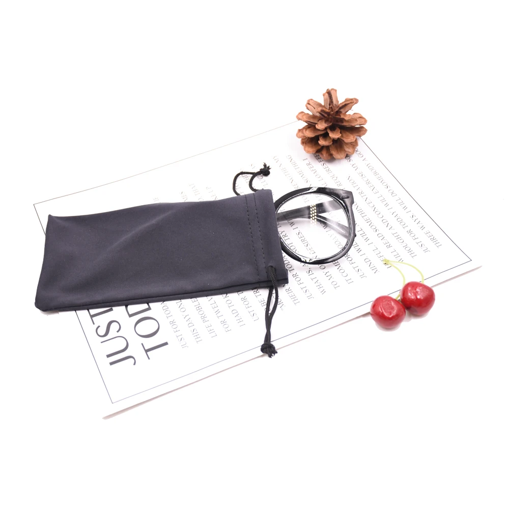 

Custom Black Microfiber Drawstring Sunglass Pouch For Glasses Bag, Red,purple,black, or custom.