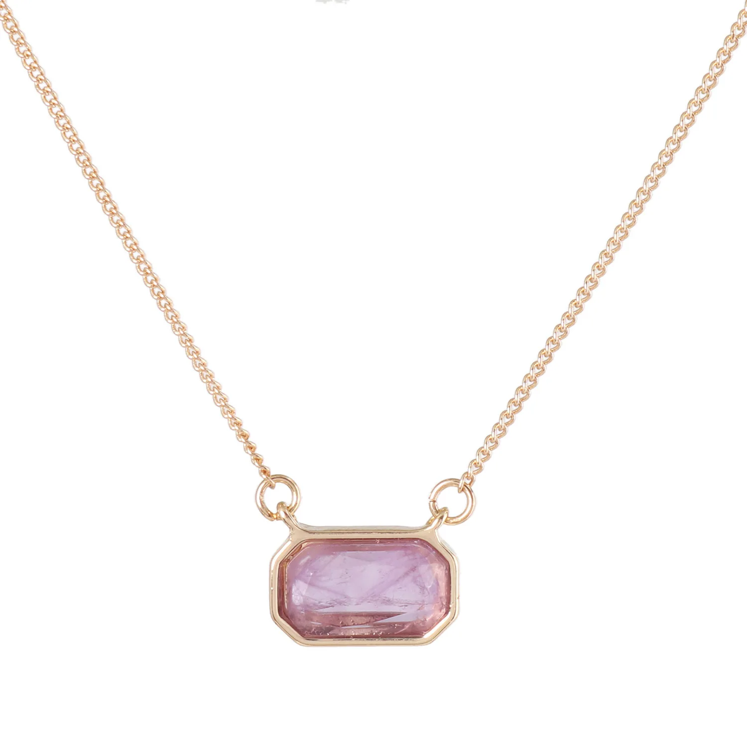 

MSYO INS New Fashion Candy Natural Stone Crystal Necklace Geometric Necklace