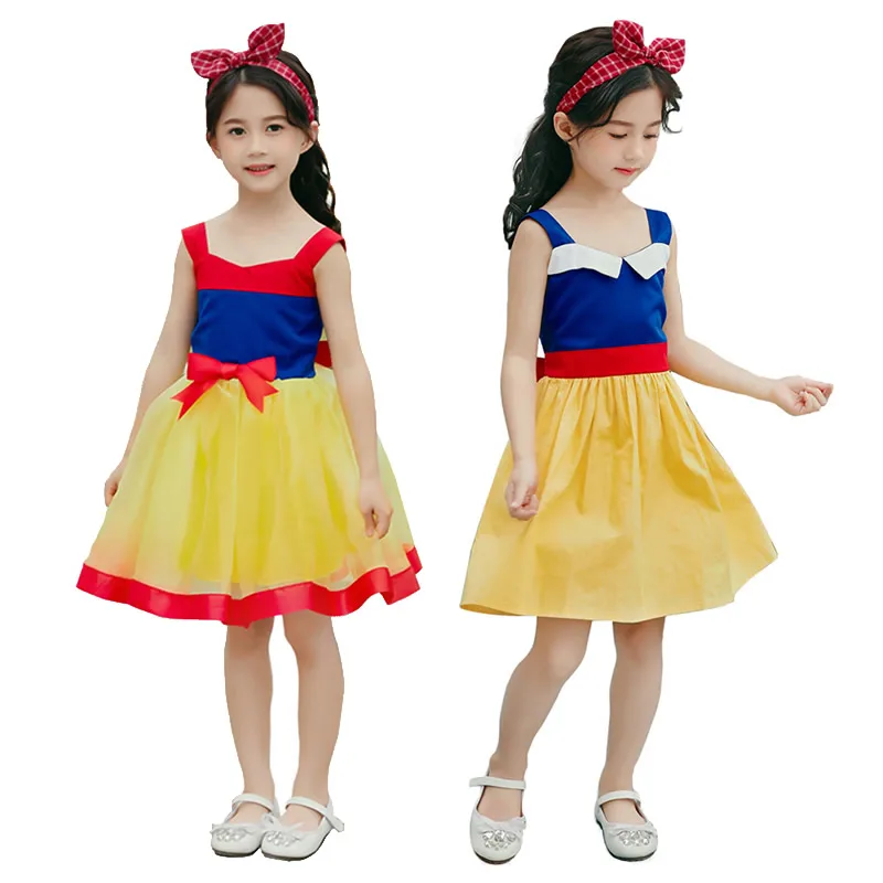 

Baby Girl Snow White Princess Dress Rapunzel dress Halloween Party Costumes Kids Fairy Cartoon Role Playing Cosplay Tutu Frock, As picture