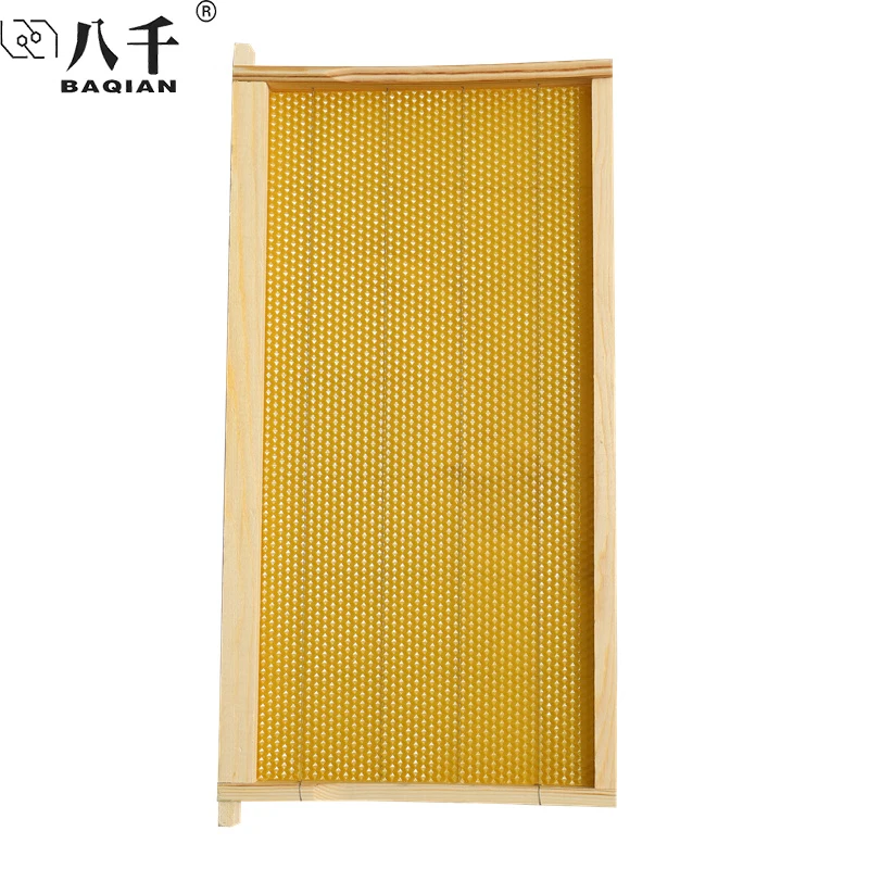 

BAQIAN Beekeeping Equipment Hive Accessories Wholesale Bee Frames with Beeswax Foundation Sheet Wood Beehive Frame
