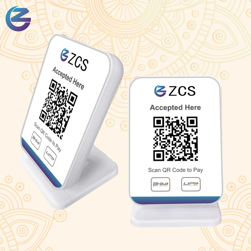 

ES10 QR code generator dynamic QR code payment terminal BHIM UPI Payment display with voice speaker sound box