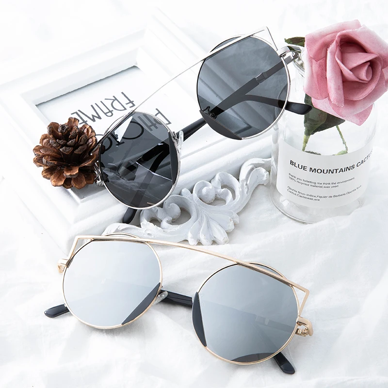 

2019 Cat Eye Sun glass Metal High Quality Promotion OEM Girl Women Polarized Sunglasses
