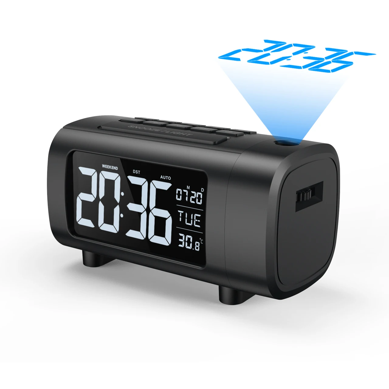 

FM radio laser Projection alarm clock countdown, alarm clock projector