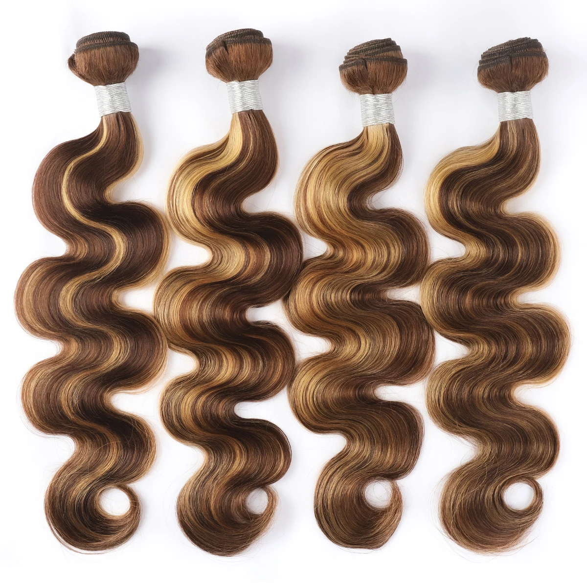

Body Wave Highlights Curly Double Weft Wig Hair Extensions Bundle 8A Grade Brazilian Hair Extension