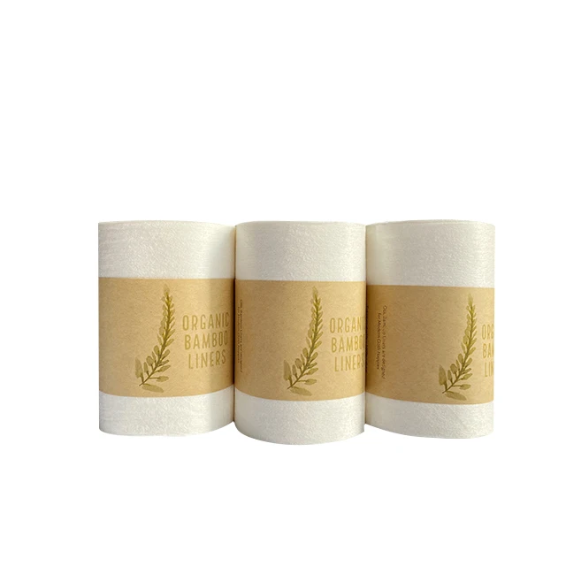 

4roll paper recycle wrap per box China supply top quality biodegradable bamboo baby dream nappy liners free of plastic package
