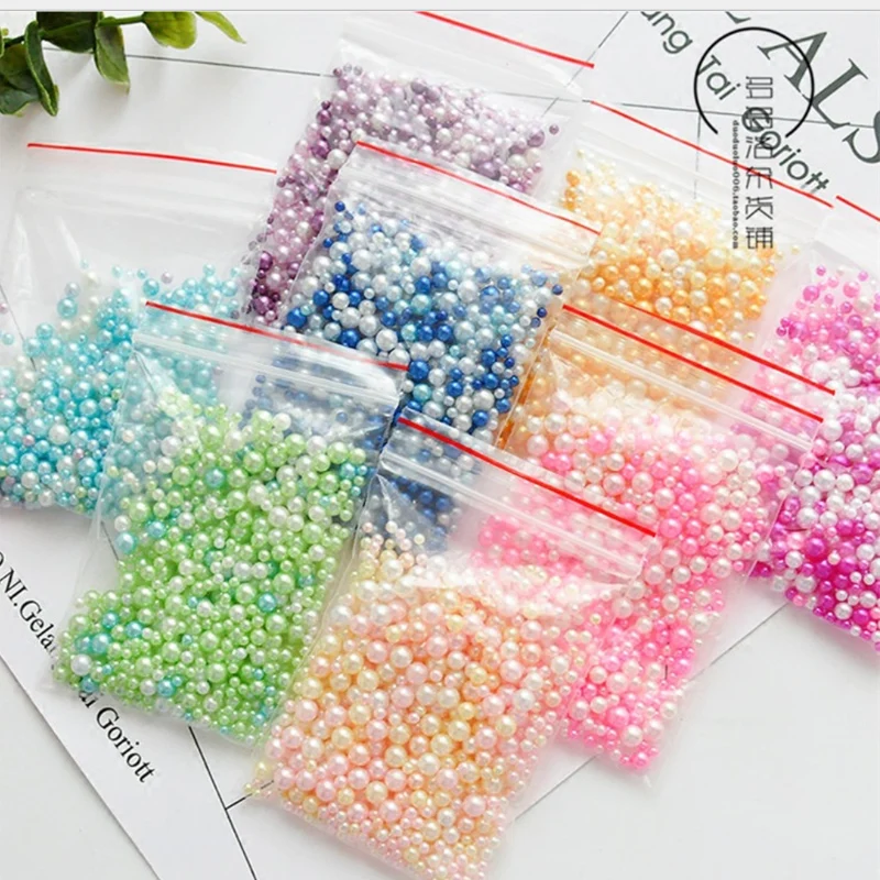 

4mm,5mm,6mm And 8mm Rainbow Mermaid Gradient rainbow Pearls Round Beads No Holes For Wedding Decor, Mix