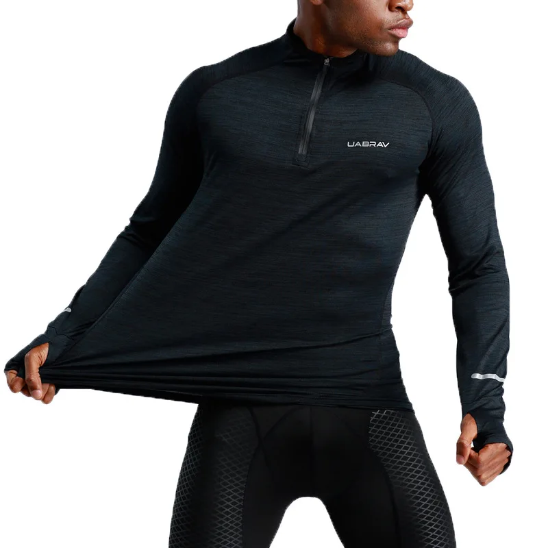 

Amazon hot sale gym fitness running long sleeve mens t shirt dry fit