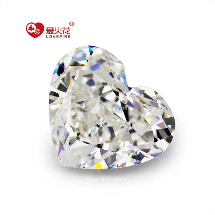 

In stock high quality 5A+ heart cut light yellow color synthetic cz brilliant crushed ice cut cubic zirconia