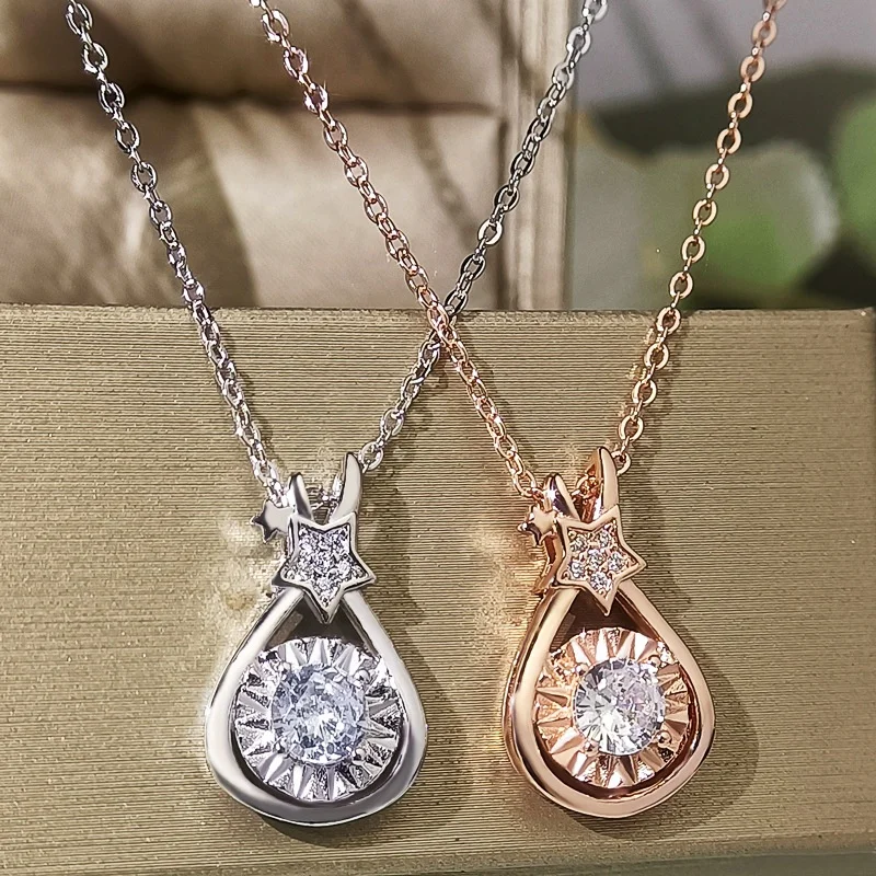 

Women Pendant Necklaces Water Drop Wedding Party Engagement Anniversary Necklaces Birthday Gift, Picture shows