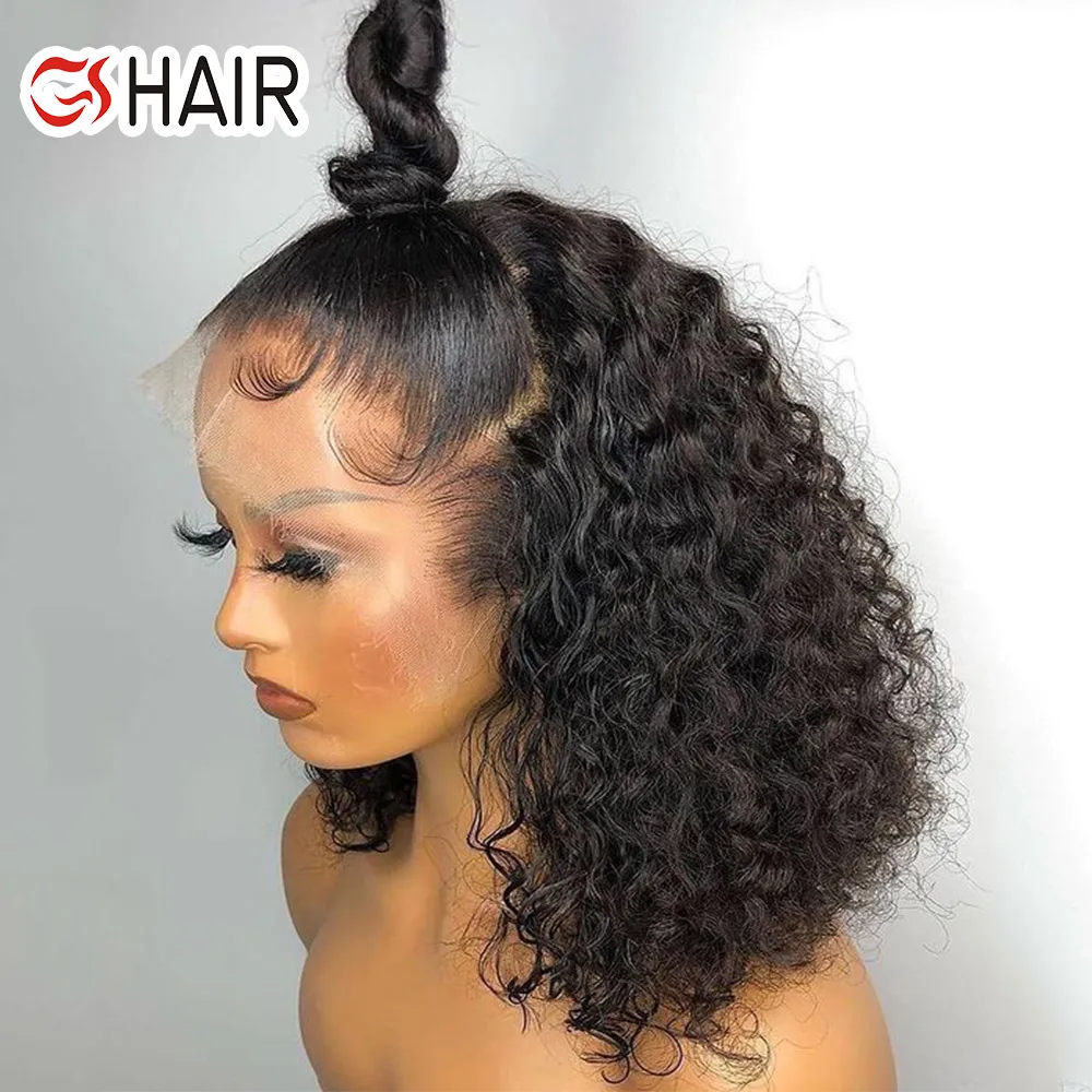 

Glueless Peruvian Bob Lace Front Wigs,Short Lace Human Hair Bob Wigs, Curly Lace Frontal Bob Virgin Human Hair Wigs