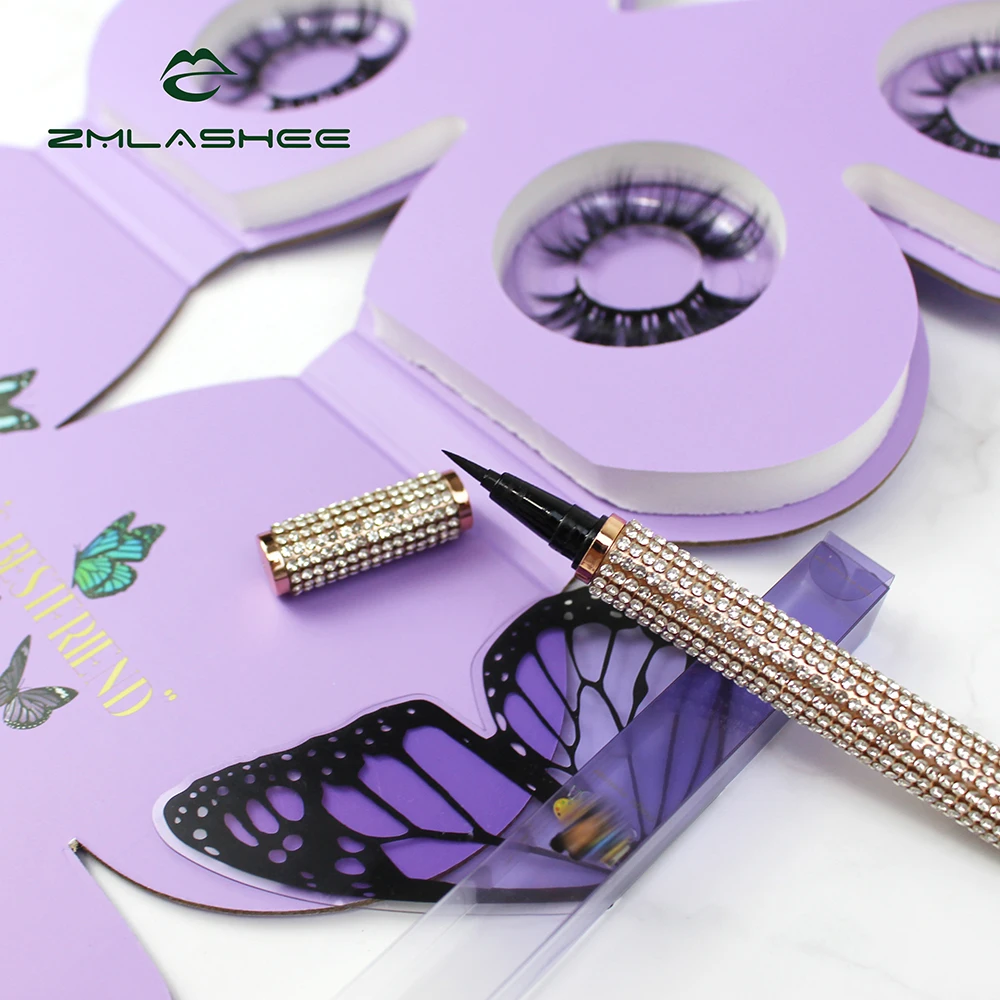 

Whole Butterfly Series Custom Packaging Box Handmade 25mm Cruelty Free Wispy 3d Mink Eyelashes