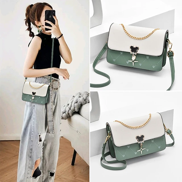 

Love Pattern Cross-Body Small Square Bag Contrast Solid Color One-Shoulder Small Square Bag Women Handbag, Customized color