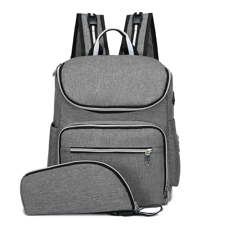 

New Polyester Waterproof Gray Out Mommy Backpack Diaper Mom Bag for Travel Organizer, As picture