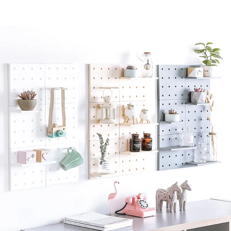 

Household Plastic Hole Board Storage Living Room Kitchen Bedroom Partition Wall Hanging Wall Shelf Pegboard