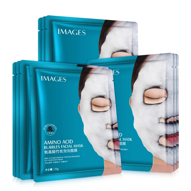 

Images BIOAQUA factory purifying whitening bamboo charcoal facial sheet O2 carbon bubble face mask skin care