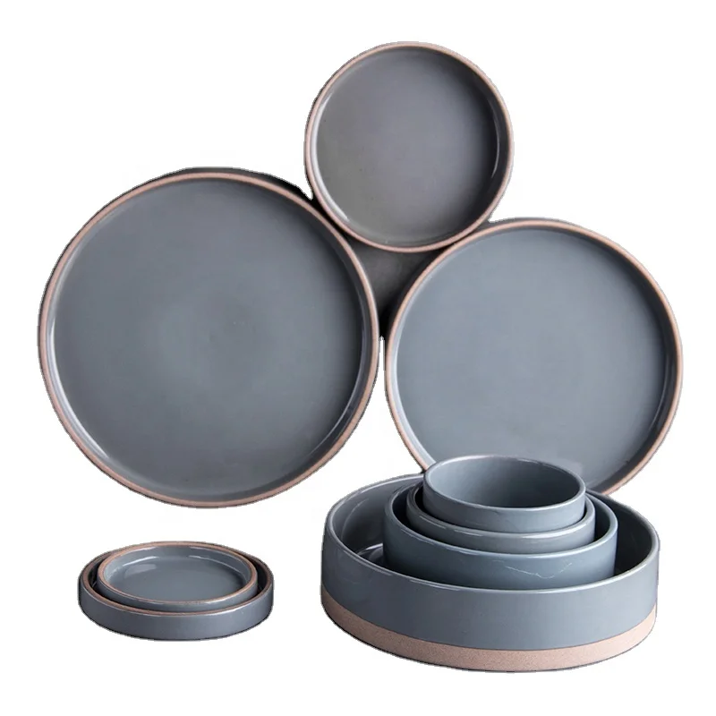 

High quality restaurant/hotel/home cheap porcelain korea style dinnerware ceramic round plate set, As picture or customized