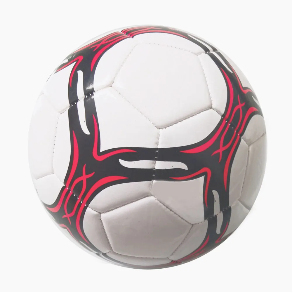 

New Arrivals Custom Red Print Mechanim Foothall PVC Young Man SportsTraining Soccer Ball OEM Size Place Model, White