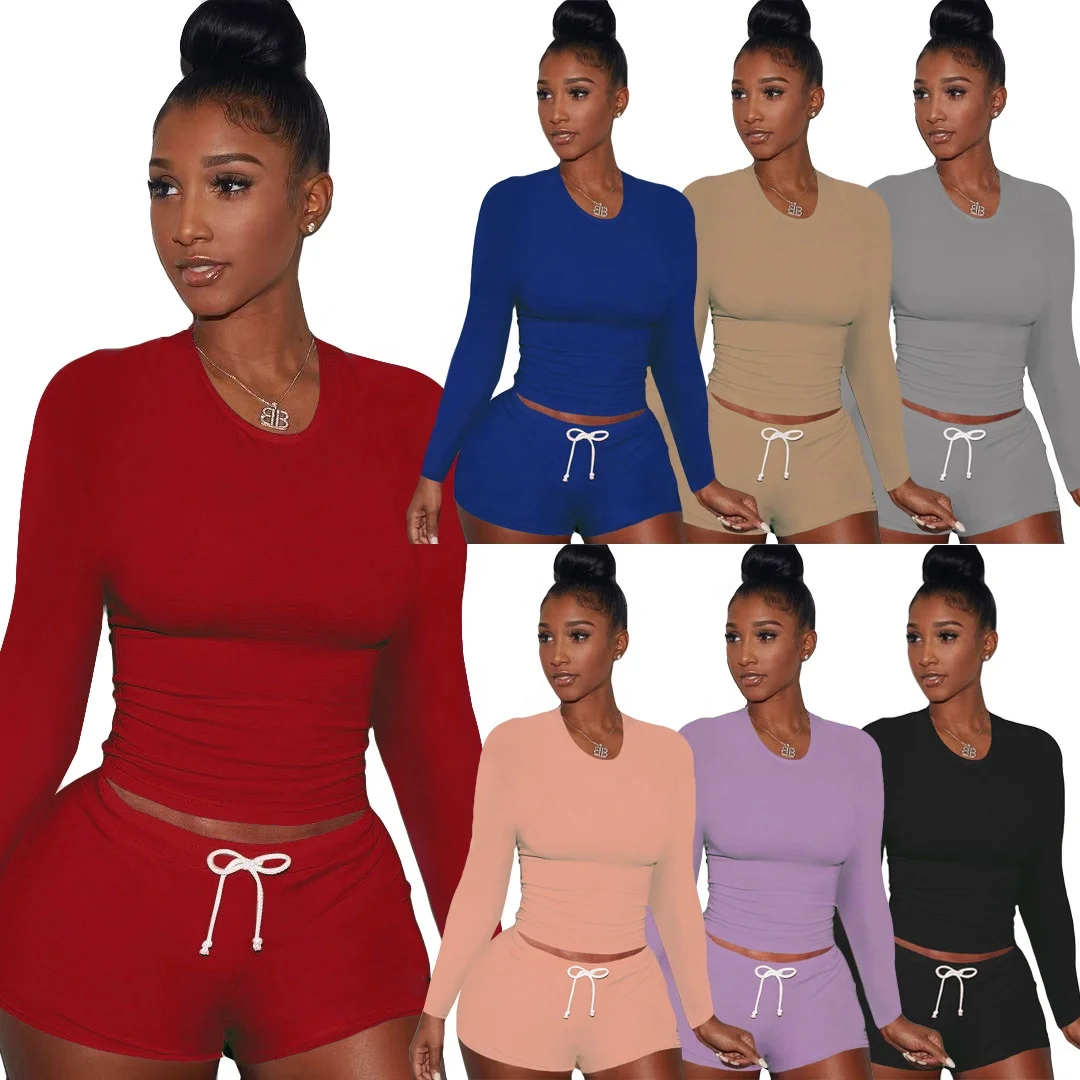 

MT33-8690 Casual fashion long sleeve round neck home sports suit