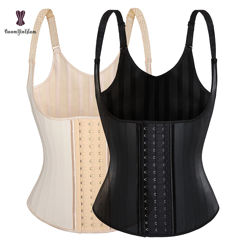 Plus Size XS to XXXXXXL Faja Colombianas Latex Corset Woman Slimming Vests Glitter Latex Waist Trainer With 25 Robs
