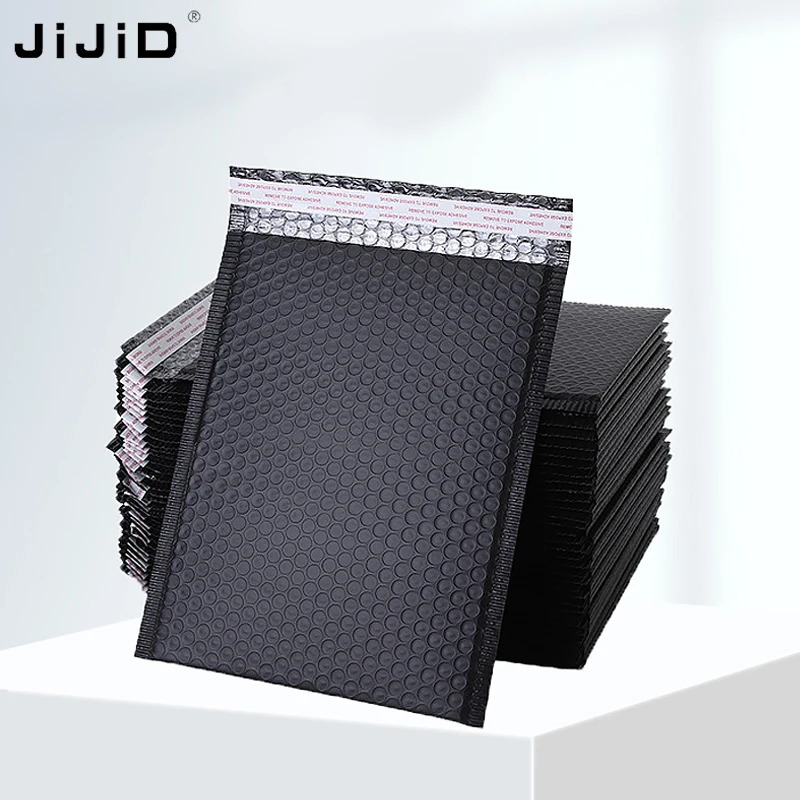 

JiJiD Black Matte Bubble Padded Envelope Bubble Air Wrap Polymailer Bags Custom Bubble Mailers For Shipping Packaging