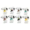 Resin Cartoon Dog Slime Charms Kawaii Animal Dog Cabochons Flatback White Dog Cabs Earrings Necklace Bracelet Keychain Charms