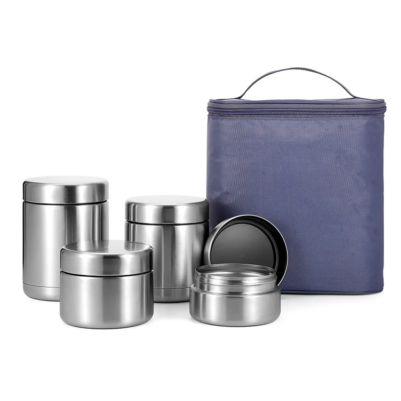 

2022 Amazon top seller 18/8 304 eco reusable stainless steel lunch box food container set with bag, Custom pantone color