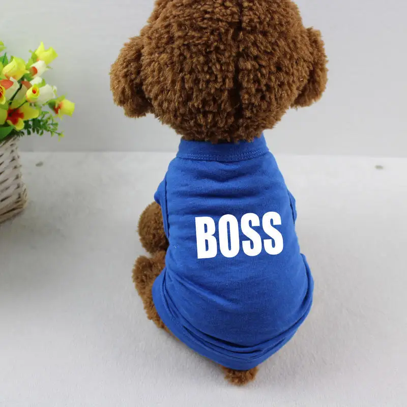 

Thin Cotton Summer Printed Vest Puppy Clothing Luxury Boss Dog Desinger Clothes Pet From China