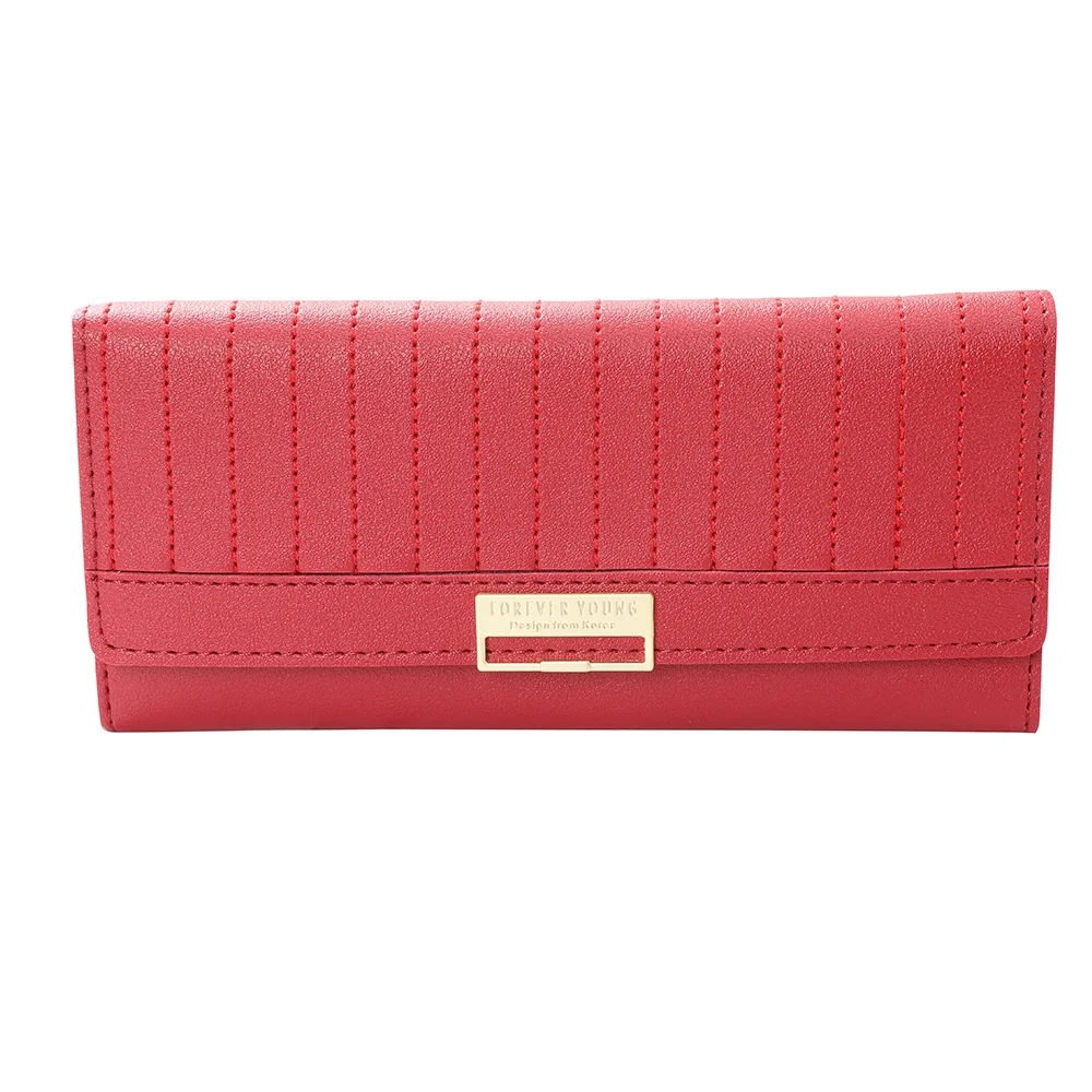

Wholesale Simple long card holder luxury multi-card position zipper large purse casual wallets, Customized