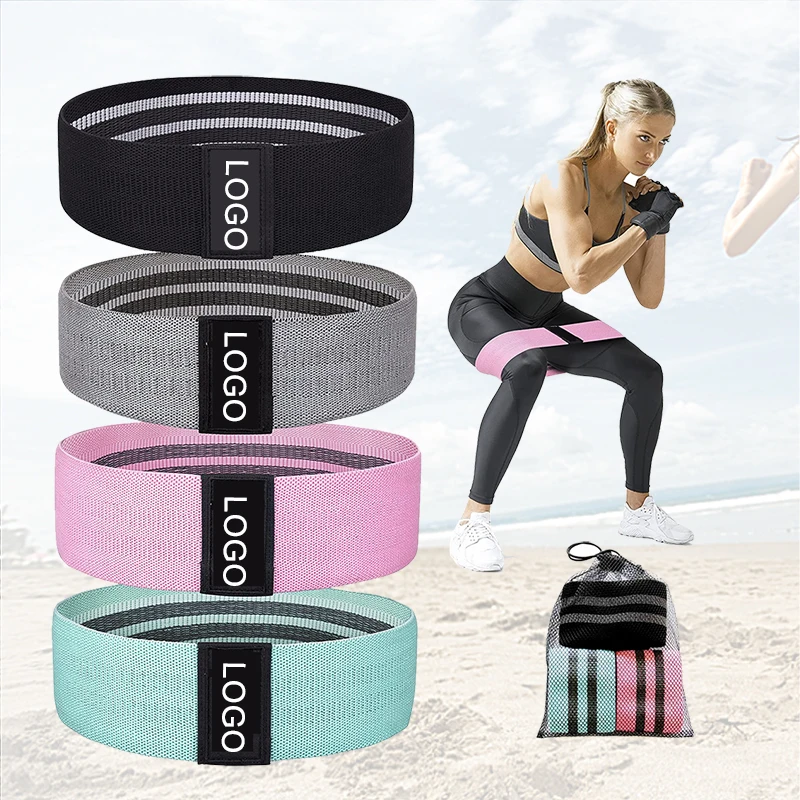

A One Low MOQ 2021 Cloth Black Fit Resistant Band Home Gym Heavy Resistance Bands Hip Belt For Legs And Butt, Accept custom color