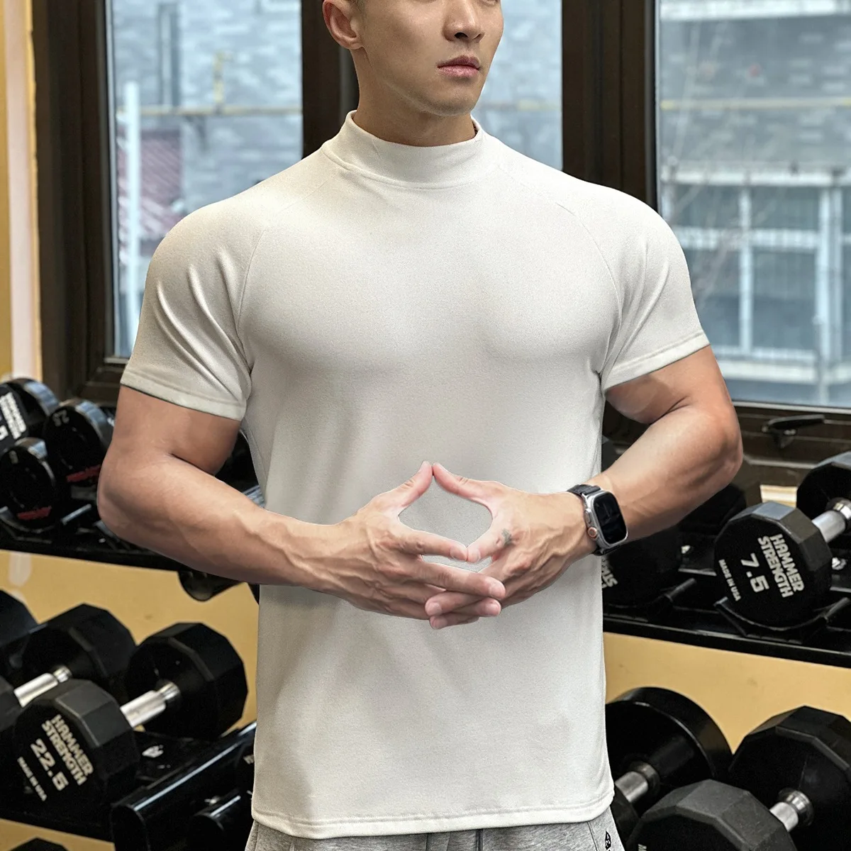 High Collar Cotton Running Top