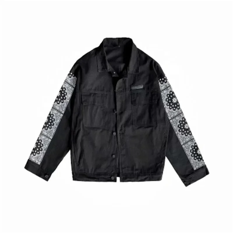 

Street Winter Retro Casual Men's Jackets Trendy Loose Patchwork Men's Jackets, Black