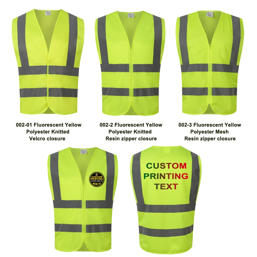 Customized Orange Yellow Polyester Safty Vest Reflective Safety Running 