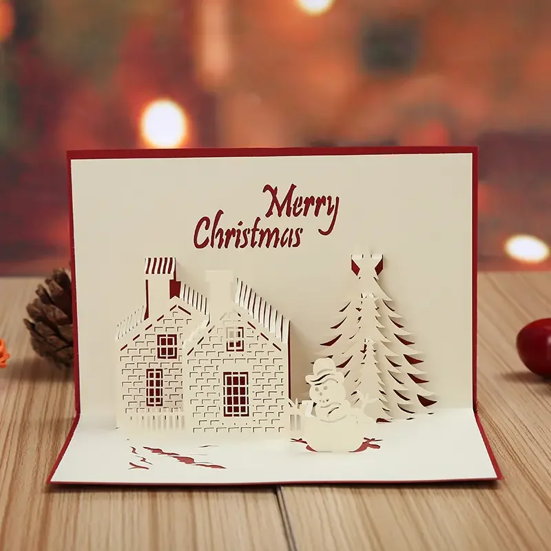 

3D Pop Up Santa Claus Christmas Deer Greeting Holiday Card Merry Christmas Card Anniversary Greeting Cards 2023 Gift Navidad