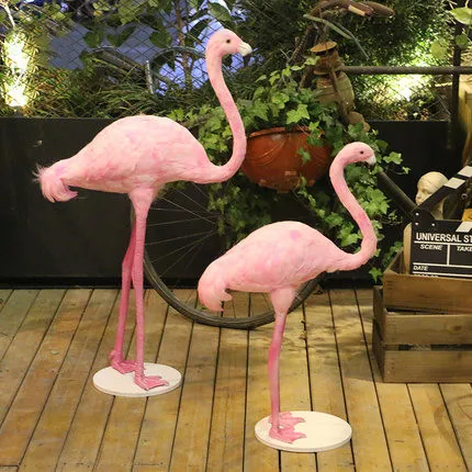 

Realistic Artificial Feathered Looking Up Down Flamingo Yard Lawn Decor, Customized/as picture