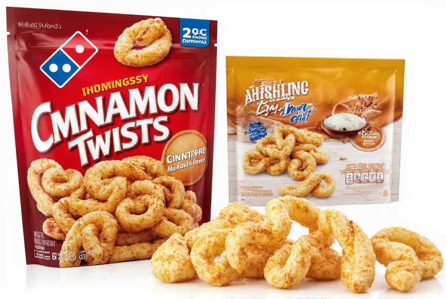 Side-by-side comparison of Domino's Cinnamon Twists and a competing pizza chain's cinnamon dessert product