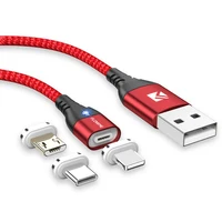 

Free Shipping New 3A 1m LED Light Magnetic USB Cable FLOVEME Charging Data Micro USB Cable