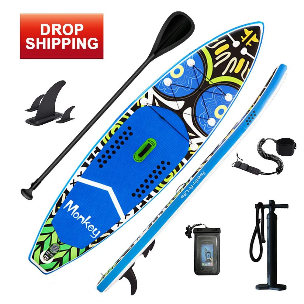 

FUNWATER drop shipping sup paddle board surfboard designer customise sup board surf life saving board, Blue