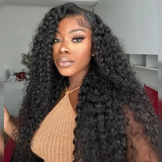 13x4 Transparent Lace Front Wig Deep Wave 100% Human Hair Pre-Plucked Bleached Knots Frontal Long Wholesale for Black Women