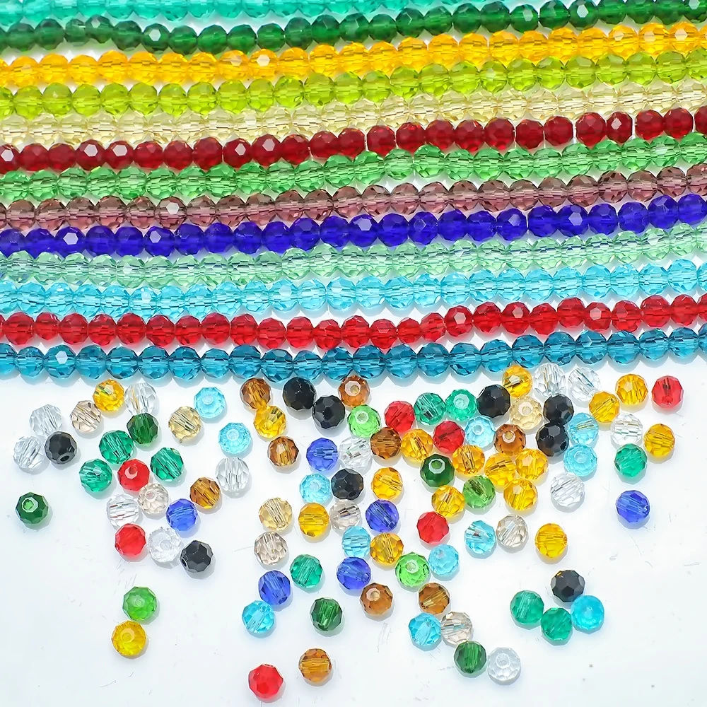 

2/3/4mm Crystal Lampwork Round Beads For Bracelets Making Bulk Faceted Glass Beading DIY Necklace Women Charms Jewelry Supplies