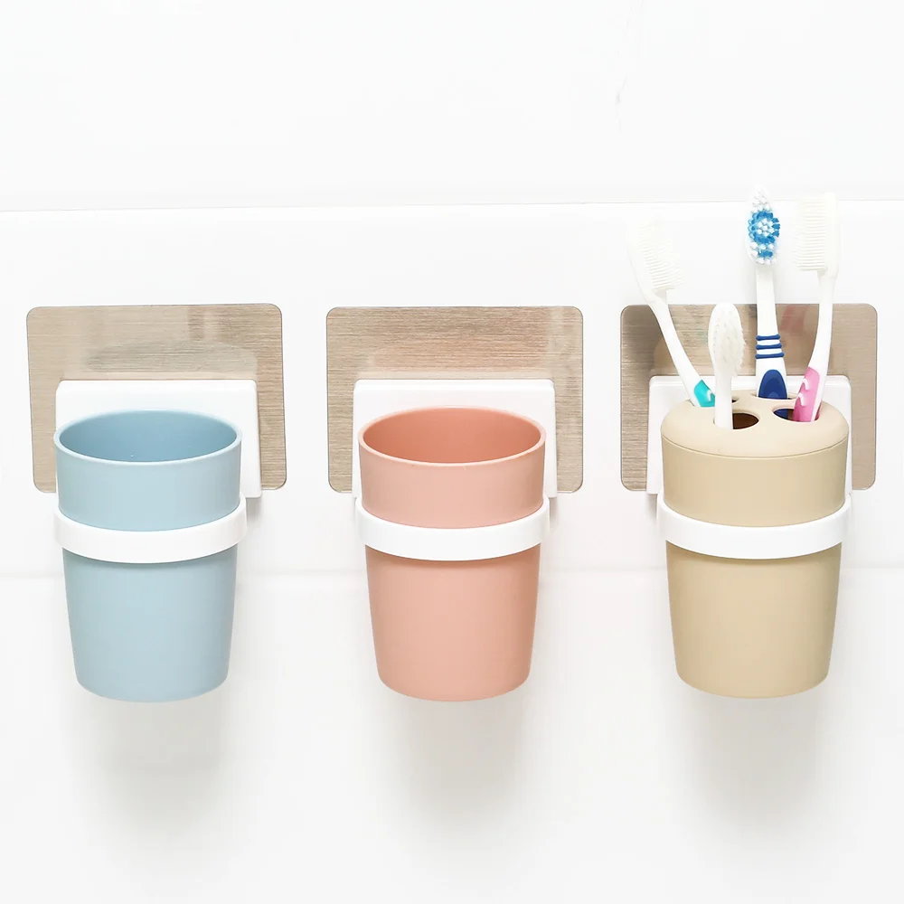 

Toothbrush Toothpaste Holder Brushing Cup Suction CupToothbrush Holder for Bathroom-plastic Toothbrush Organizer home, Picture showed