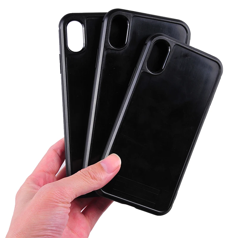 

Blank cover case for iPhone x xs max with outside and inside double groove used for custom inlay leather wood carbon fiber case