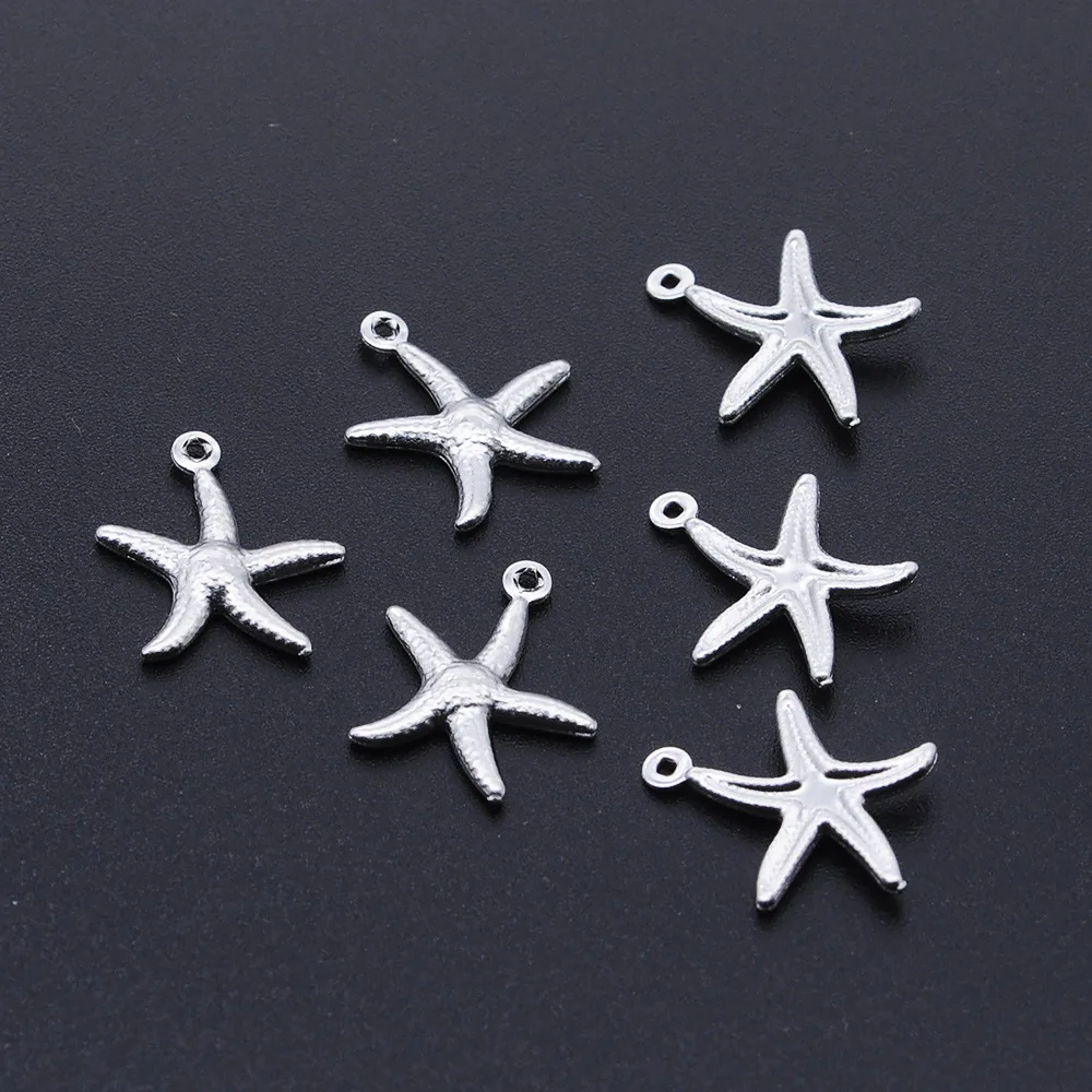 

Delicate Design Starfish Shape Stainless Steel Pendant For Diy Jewelry Making 10Pcs/Bag