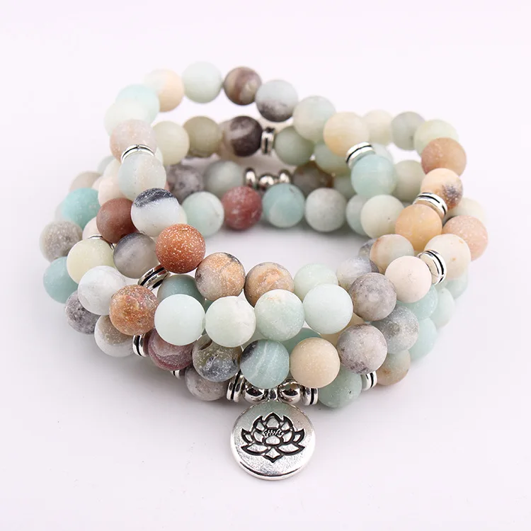 

Gemstone 108 Mala Necklace Yoga Healing Bracelet Stones Meditation 108 Mala Beads Bracelet