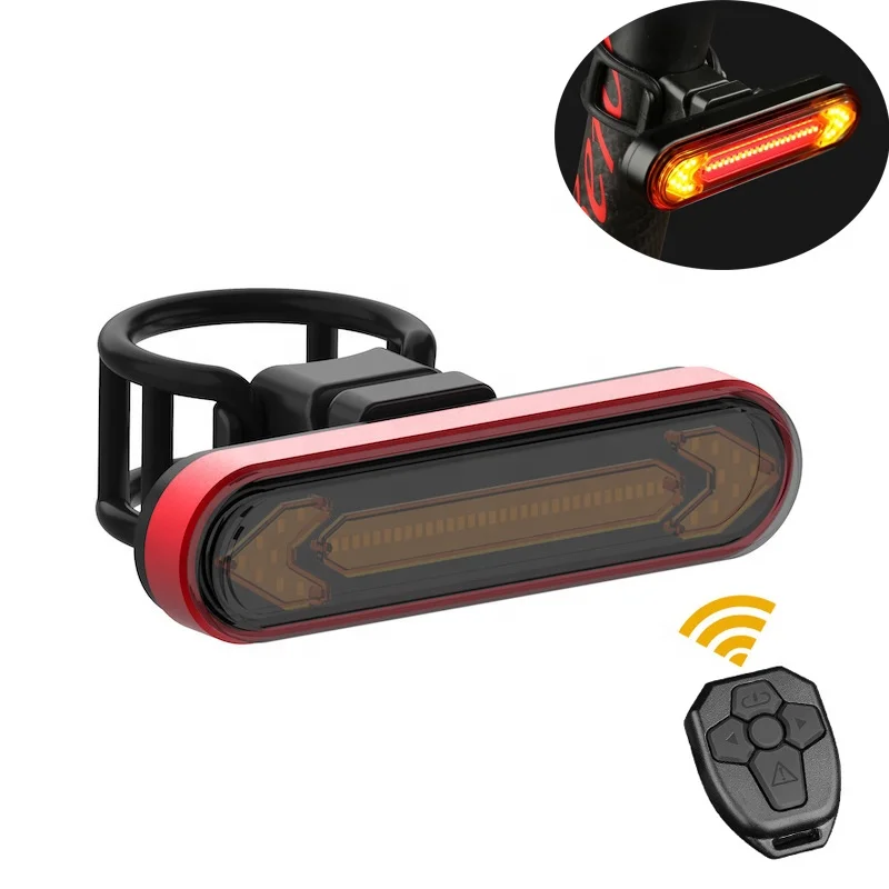 

MTB Bike Safety Riding Cycling Warning Lamp Wireless Remote Control Bicycle Lights USB LED Rechargeable Set