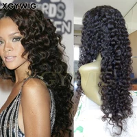 

Stock 8"-30" 100% virgin unprocessed Human Hair Natural color Free Parting pre-plucked glueless Deep Wave full lace wigs