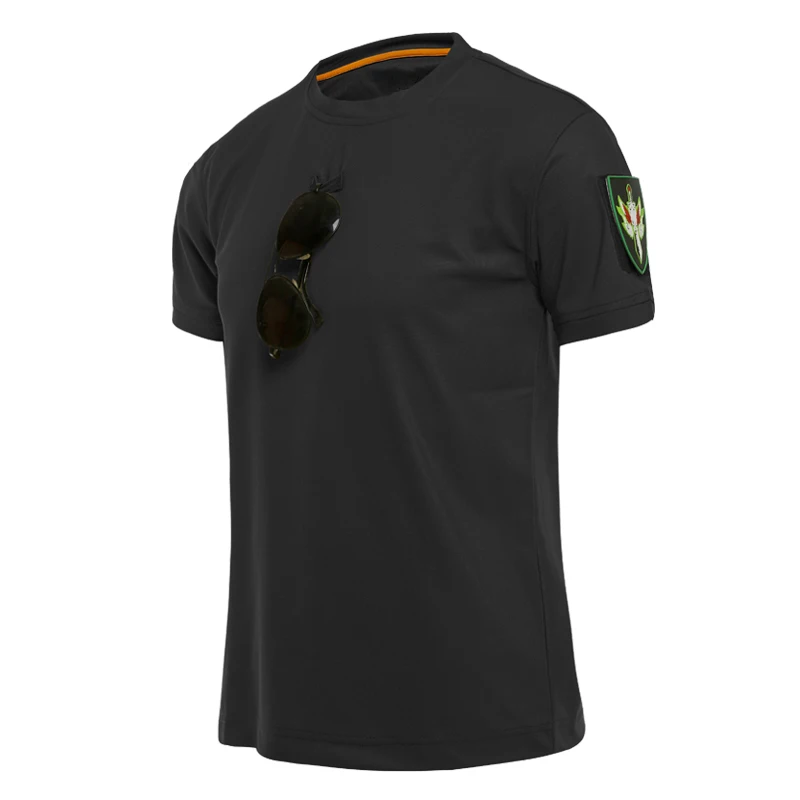 

New Design Men's Military Short Sleeve Black T Shirt Cargo Tactical Pullover Outdoor T-Shirt Army Combat Custom Polo Shirt