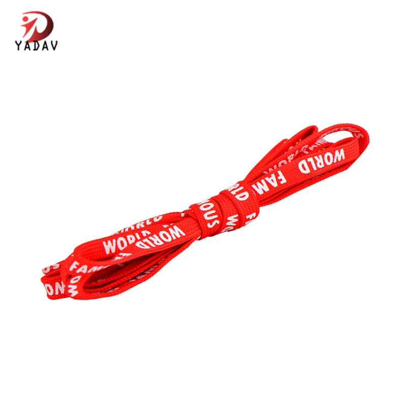 

Custom logo printed shoestrings casual boots sneakers shoelace with plastic tips