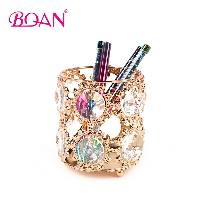 

2020 New Crystal makeup brush holder Diamond Rhinestone Nail Art brush Holder, Gold