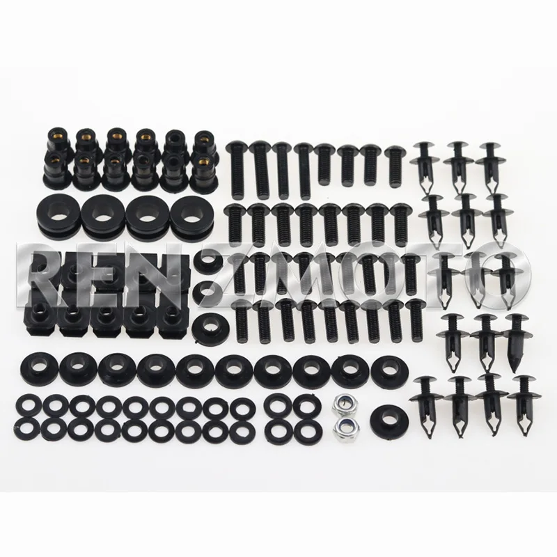 

for honda CBR600 F4 1999 2000 Scooter Motorcycle Fairing Mounting Bolts Kits Screws Black rubber well nut stainless bolts, As pictures shown