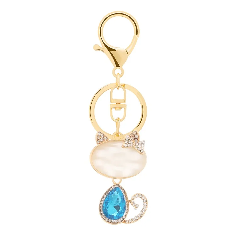 

Factory main product cute cat keychain kitten keyring big diy diamond accessories